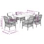 Set de comedor de jardín 7 pzas y cojines ratán sintético negro de , Conjuntos de jardín - Ref: Foro24-3212086, Precio: 633,1...
