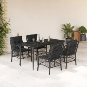 5-piece garden furniture set with black synthetic rattan cushions by , Garden sets - Ref: Foro24-3212099, Price: 526,29 €, Di...
