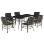 Garden dining set 7 pieces and gray synthetic rattan cushions by , Garden sets - Ref: Foro24-3212129, Price: 757,02 €, Discou...