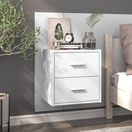 Glänzend weißer Wand-Nachttisch von vidaXL, Nachttische - Ref: Foro24-811001, Preis: 46,55 €, Rabatt: %