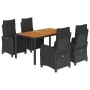 5-piece garden furniture set with black synthetic rattan cushions by , Garden sets - Ref: Foro24-3212908, Price: 811,12 €, Di...