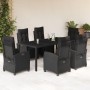 Set de comedor de jardín 7 pzas y cojines ratán sintético negro de , Conjuntos de jardín - Ref: Foro24-3212892, Precio: 942,4...