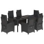Set de comedor de jardín 7 pzas y cojines ratán sintético negro de , Conjuntos de jardín - Ref: Foro24-3212892, Precio: 942,4...