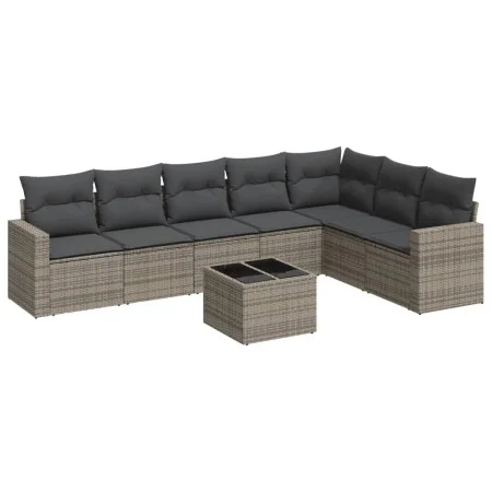 Garden sofa set 8 pieces and gray synthetic rattan cushions by , Modular outdoor sofas - Ref: Foro24-3251397, Price: 488,13 €...