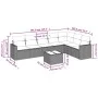 Garden sofa set 8 pieces and gray synthetic rattan cushions by , Modular outdoor sofas - Ref: Foro24-3251397, Price: 488,13 €...