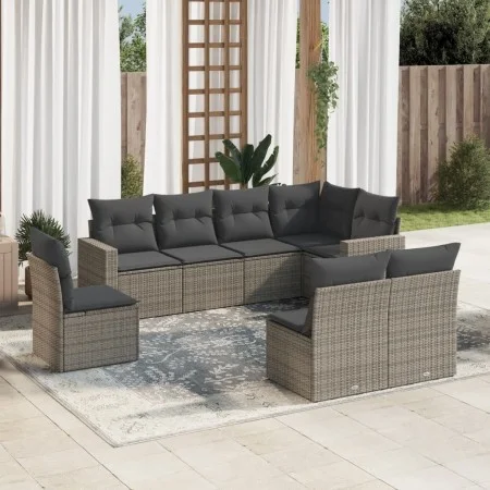Garden sofa set 8 pieces and gray synthetic rattan cushions by , Modular outdoor sofas - Ref: Foro24-3251407, Price: 491,59 €...