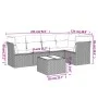 6-piece garden furniture set with gray synthetic rattan cushions by , Garden sets - Ref: Foro24-3249449, Price: 364,32 €, Dis...