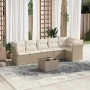 Set of 7-piece garden sofas and beige synthetic rattan cushions by , Garden sets - Ref: Foro24-3249507, Price: 461,11 €, Disc...