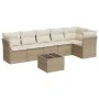 Set of 7-piece garden sofas and beige synthetic rattan cushions by , Garden sets - Ref: Foro24-3249507, Price: 461,11 €, Disc...