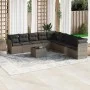 10-piece garden sofa set with gray synthetic rattan cushions by , Garden sets - Ref: Foro24-3249629, Price: 586,61 €, Discoun...