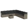 10-piece garden sofa set with gray synthetic rattan cushions by , Garden sets - Ref: Foro24-3249629, Price: 586,61 €, Discoun...
