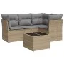 Set Gartensofas mit Kissen 5 Stück synthetisches Rattan beige von , Gartensets - Ref: Foro24-3249428, Preis: 330,60 €, Rabatt: %
