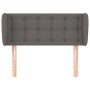 Cabecero de cuero sintético gris 103x23x78/88 cm