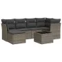 7-piece garden sofa set with gray PE rattan cushions by , Garden sets - Ref: Foro24-3249799, Price: 414,96 €, Discount: %