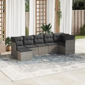 7-teiliges Gartensofa-Set mit grauen PE-Rattan-Kissen von , Gartensets - Ref: Foro24-3249809, Preis: 424,21 €, Rabatt: %