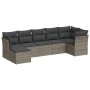 7-teiliges Gartensofa-Set mit grauen PE-Rattan-Kissen von , Gartensets - Ref: Foro24-3249809, Preis: 437,71 €, Rabatt: %