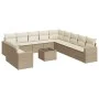 12-teiliges Gartensofa-Set und braune synthetische Rattankissen von , Modulare Sofas für den Außenbereich - Ref: Foro24-32515...