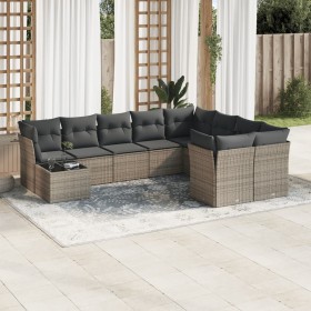 10-teilige Gartensofagarnitur mit grauen synthetischen Rattankissen von , Gartensets - Ref: Foro24-3250029, Preis: 628,84 €, ...