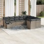 10-piece garden sofa set with gray synthetic rattan cushions by , Garden sets - Ref: Foro24-3250029, Price: 628,84 €, Discoun...