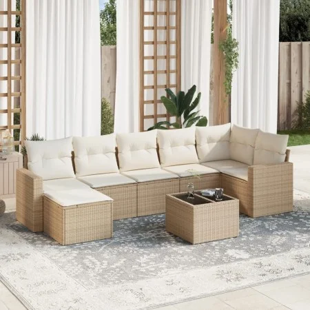 Garden sofa set with beige cushions 8 pcs PE rattan by , Modular outdoor sofas - Ref: Foro24-3251625, Price: 538,39 €, Discou...