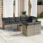 Gartenmöbel-Set 9-teilig mit grauen Polstern aus synthetischem Rattan von , Gartensets - Ref: Foro24-3249759, Preis: 581,27 €...