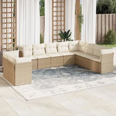 Set Gartensofas mit beigen Kissen 10 Stück synthetisches Rattan von , Gartensets - Ref: Foro24-3249697, Preis: 666,81 €, Raba...