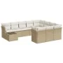 Garden sofa set 11 pieces with beige synthetic rattan cushions by , Garden sets - Ref: Foro24-3250097, Price: 694,31 €, Disco...