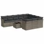 Garden sofa set 11 pieces and gray synthetic rattan cushions by , Garden sets - Ref: Foro24-3250069, Price: 652,34 €, Discoun...