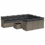 Set de sofás de jardín 11 pzas y cojines ratán sintético gris de , Conjuntos de jardín - Ref: Foro24-3250069, Precio: 631,18 ...