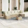 Garden sofa set with beige cushions, 8 pieces, PE rattan. by , Garden sets - Ref: Foro24-3249877, Price: 486,01 €, Discount: %