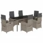 Garden dining set 7 pieces and gray synthetic rattan cushions by , Garden sets - Ref: Foro24-3212218, Price: 910,77 €, Discou...