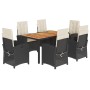 7-teiliges Garten-Esszimmerset und Kissen synthetisches Rattan schwarz von , Gartensets - Ref: Foro24-3212226, Preis: 847,31 ...