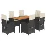 7-teiliges Garten-Esszimmerset und Kissen synthetisches Rattan schwarz von , Gartensets - Ref: Foro24-3212226, Preis: 897,75 ...
