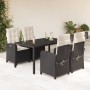 5-teiliges Gartenmöbel-Set mit Kissen synthetisches Rattan schwarz von , Gartensets - Ref: Foro24-3212197, Preis: 585,82 €, R...