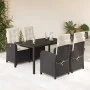 Set de muebles jardín 5 pzas con cojines ratán sintético negro de , Conjuntos de jardín - Ref: Foro24-3212197, Precio: 621,77...
