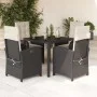 Set de muebles jardín 5 pzas con cojines ratán sintético negro de , Conjuntos de jardín - Ref: Foro24-3212195, Precio: 553,45...