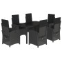 Set de comedor de jardín 7 pzas y cojines ratán sintético negro de , Conjuntos de jardín - Ref: Foro24-3212207, Precio: 797,6...
