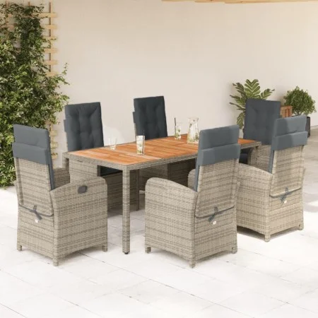 Set comedor jardín 7 pzas y cojines ratán sintético gris de , Conjuntos de jardín - Ref: Foro24-3212245, Precio: 928,95 €, De...