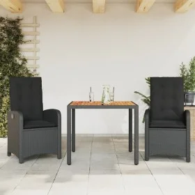 3-piece garden dining set with black synthetic rattan cushions by , Garden sets - Ref: Foro24-3212230, Price: 379,92 €, Disco...