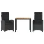 3-piece garden dining set with black synthetic rattan cushions by , Garden sets - Ref: Foro24-3212230, Price: 379,98 €, Disco...