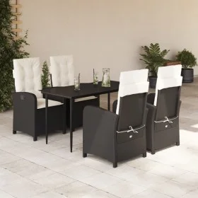 5-teiliges Gartenmöbel-Set mit schwarzen synthetischen Rattankissen von , Gartensets - Ref: Foro24-3212293, Preis: 580,11 €, ...