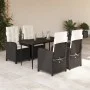 5-teiliges Gartenmöbel-Set mit schwarzen synthetischen Rattankissen von , Gartensets - Ref: Foro24-3212293, Preis: 580,11 €, ...