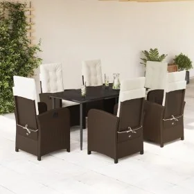 7-piece garden dining set with brown synthetic rattan cushions by , Garden sets - Ref: Foro24-3212335, Price: 936,62 €, Disco...
