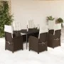Set comedor de jardín 7 pzas con cojines ratán sintético marrón de , Conjuntos de jardín - Ref: Foro24-3212335, Precio: 936,6...