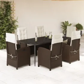 7-piece garden dining set with brown synthetic rattan cushions by , Garden sets - Ref: Foro24-3212337, Price: 1,00 €, Discoun...