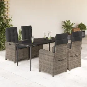 5-piece garden dining set with gray synthetic rattan cushions by , Garden sets - Ref: Foro24-3212354, Price: 637,50 €, Discou...