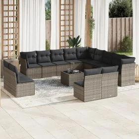 Gartensofa-Set, 14-teilig, mit grauen Polstern aus synthetischem Rattan von , Gartensets - Ref: Foro24-3250339, Preis: 840,09...