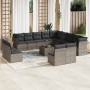 Gartensofa-Set, 14-teilig, mit grauen Polstern aus synthetischem Rattan von , Gartensets - Ref: Foro24-3250339, Preis: 864,41...