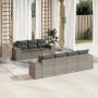 Garden sofa set 8 pieces and gray synthetic rattan cushions by , Garden sets - Ref: Foro24-3257684, Price: 539,15 €, Discount: %