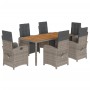 Set comedor jardín 7 pzas y cojines ratán sintético gris de , Conjuntos de jardín - Ref: Foro24-3212484, Precio: 894,81 €, De...